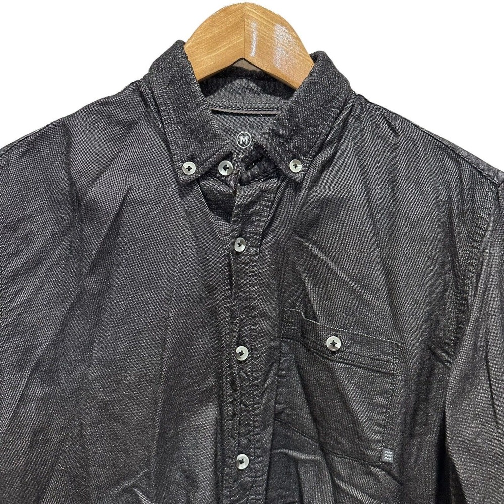 Free Fly Mens Size M Button Down Performance‎ Bambooo Shirt Black Pocket L/S euc